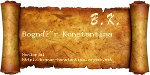 Bognár Konstantina névjegykártya